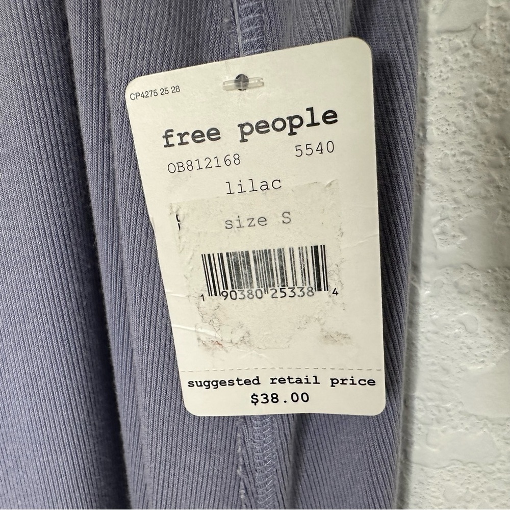 Free People We The Free Ribbed Twisted Strap Tank Tie Top Size Small Purple NWT - Picture 9 of 9